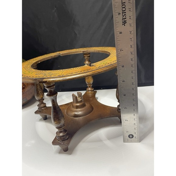 Vintage Wood Old World Globe Desktop Zodiac Astrology  Signs Made in Italy - Picture 14 of 16